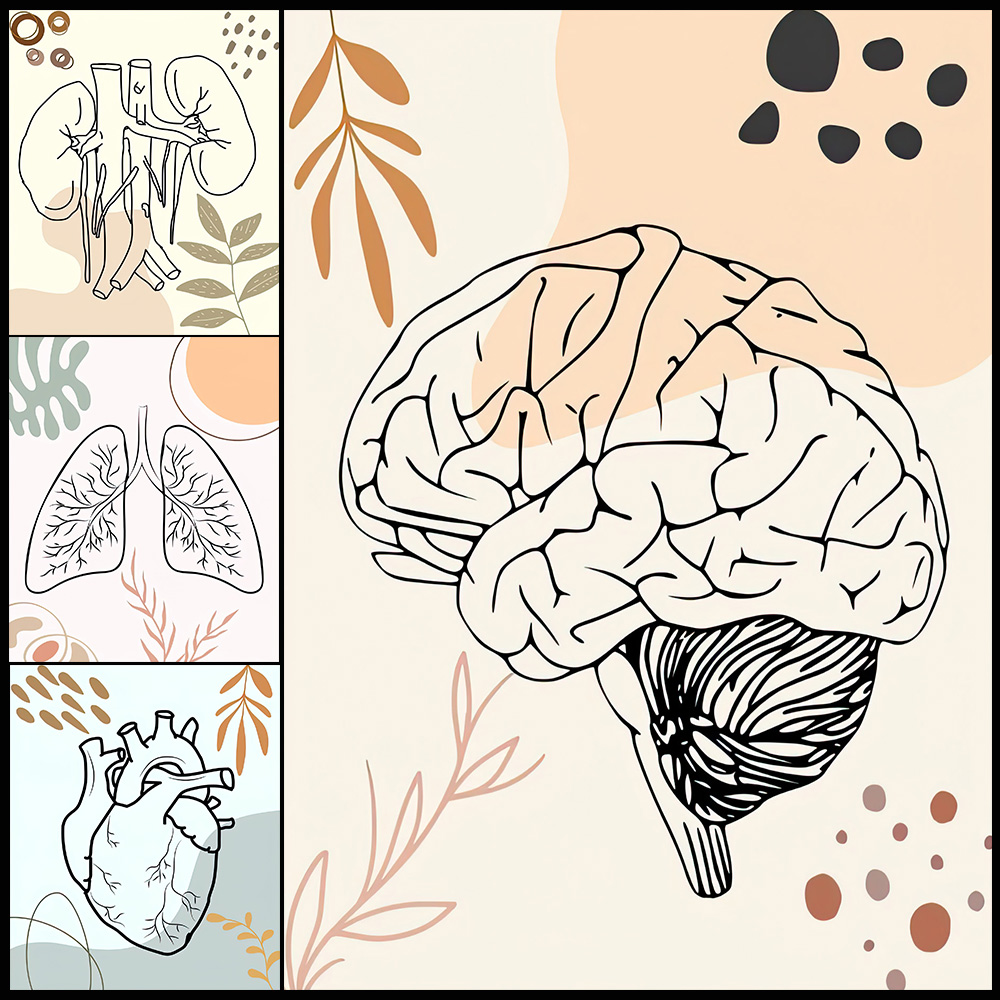 Science Nursery - Human Anatomy วิทยาศาสตร์สมองเนอสเซอรี่ชีววิทยาโปสเตอร์ Wall Art ภาพวาดผ้าใบตกแต่งบ้านภาพผนังสําหรับห้องนั่งเล่น