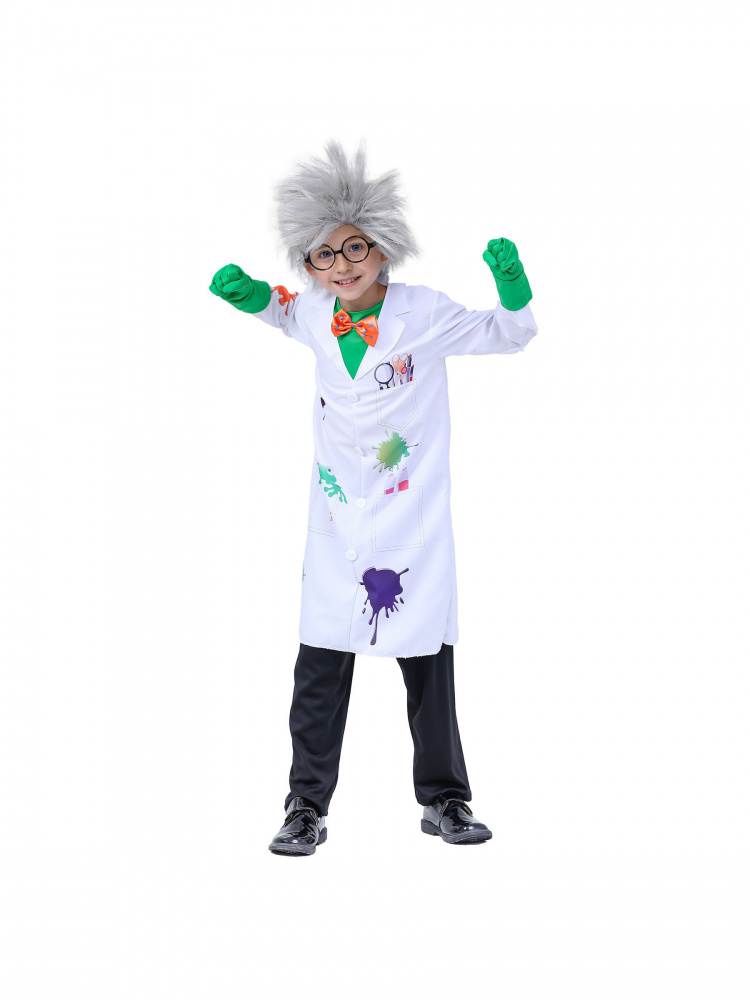 Science Nursery - ชุดนักวิทยาศาสตร์สุดบ้าสำหรับวันฮาโลวีน ชุดการแสดงวิทยาศาสตร์สำหรับเด็ก ชุดคอสเพลย์สำหรับเด็กเล็ก แบรนด์ Memune