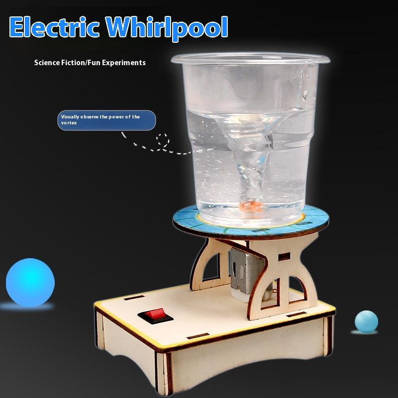 Science Project Diy - 1 ชุดเครื่องทำน้ำทอร์นาโดหมุนวนปริศนาไม้ความแปลกใหม่การทดลองวิทยาศาสตร์โครงการของขวัญเด็ก DIY ไฟฟ้าวิทยาศาสตร์ของเล่น