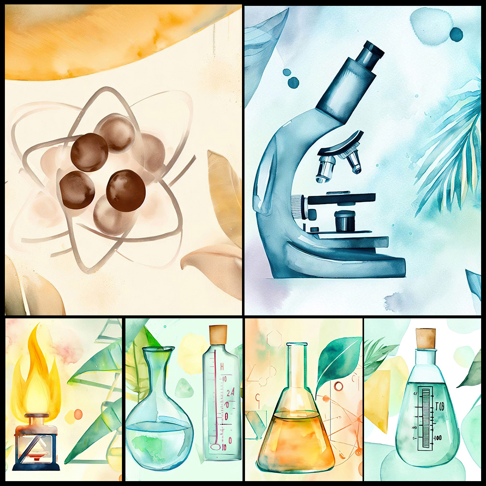 Science Nursery - การ์ตูนเคมีวิทยาศาสตร์ Beaker ชีววิทยาเนอสเซอรี่โปสเตอร์ Wall Art ภาพวาดผ้าใบตกแต่งภาพผนังสําหรับห้องนั่งเล่น