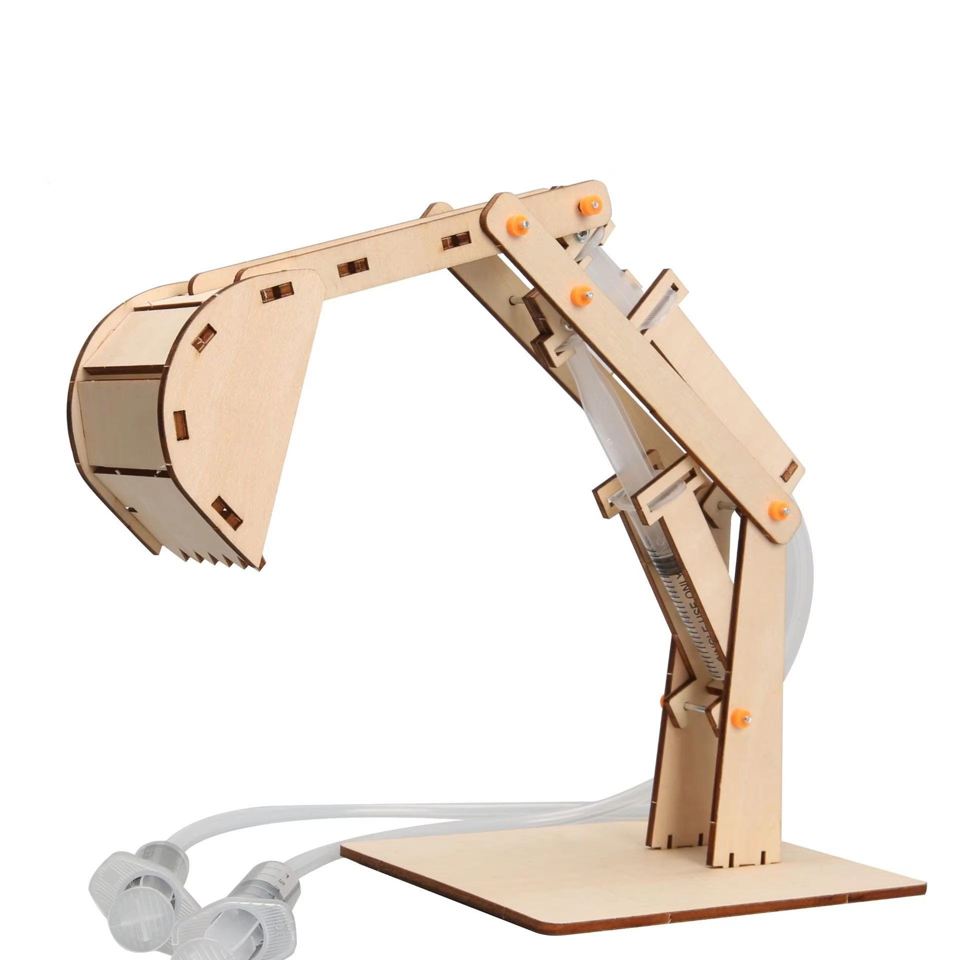 Science And Hobby - ชุดอุปกรณ์วิทยาศาสตร์ STEM DIY สนุกๆ แบบจำลองรถขุดไฮดรอลิกไม้ งานฝีมือทำเอง
