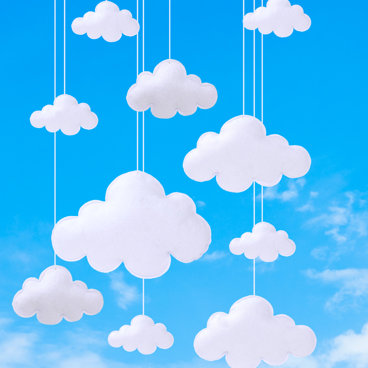 3D Felt Cloud แขวนจี้ตกแต่งเด็ - Science Of Happiness บทวิจารณ์และราคา
