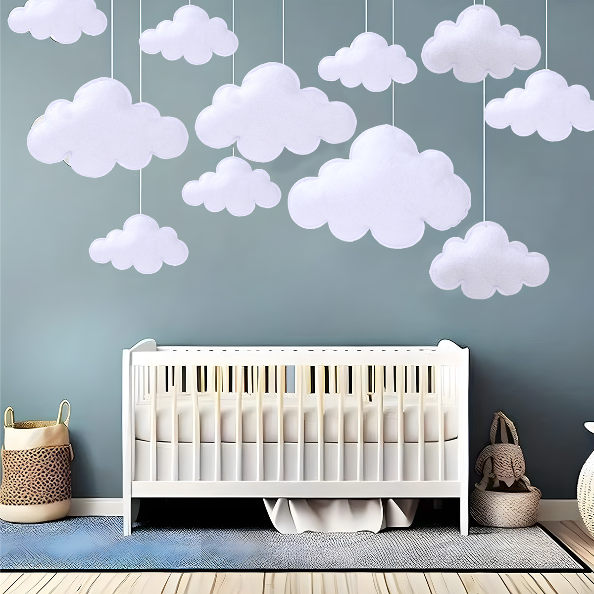 3D Felt Cloud แขวนจี้ตกแต่งเด็ - Science Of Happiness บทวิจารณ์และราคา