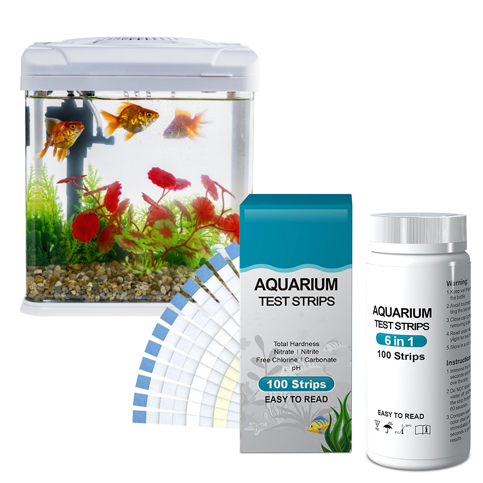 100pcs 6-in-1 แถบทดสอบคุณภาพน้ - Water Testing Kit บทวิจารณ์และราคา
