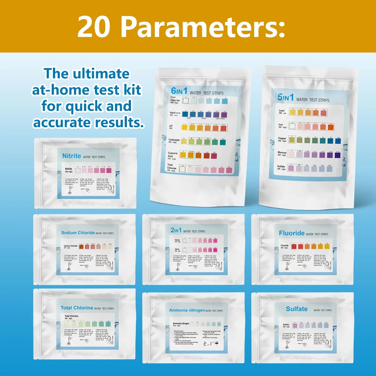 ชุดทดสอบน้ำ YAGO 20 in 1 สำหรั - Water Testing Kit บทวิจารณ์และราคา