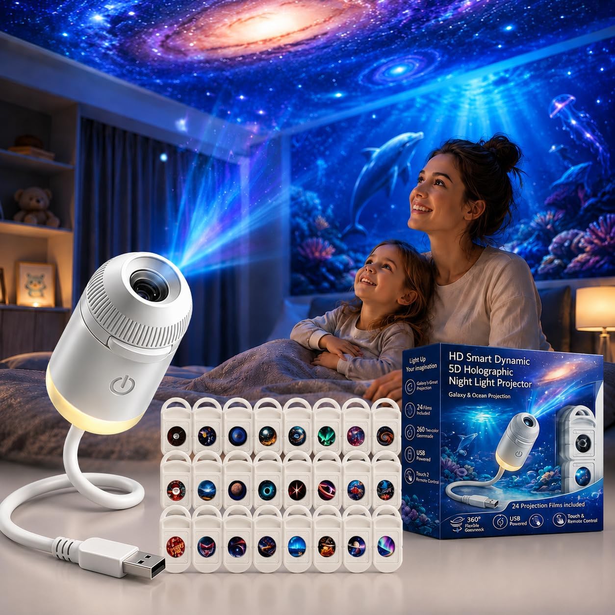 โปรเจคเตอร์แสงกลางคืนโฮโลแกรม  - Planetarium Projector Home บทวิจารณ์และราคา